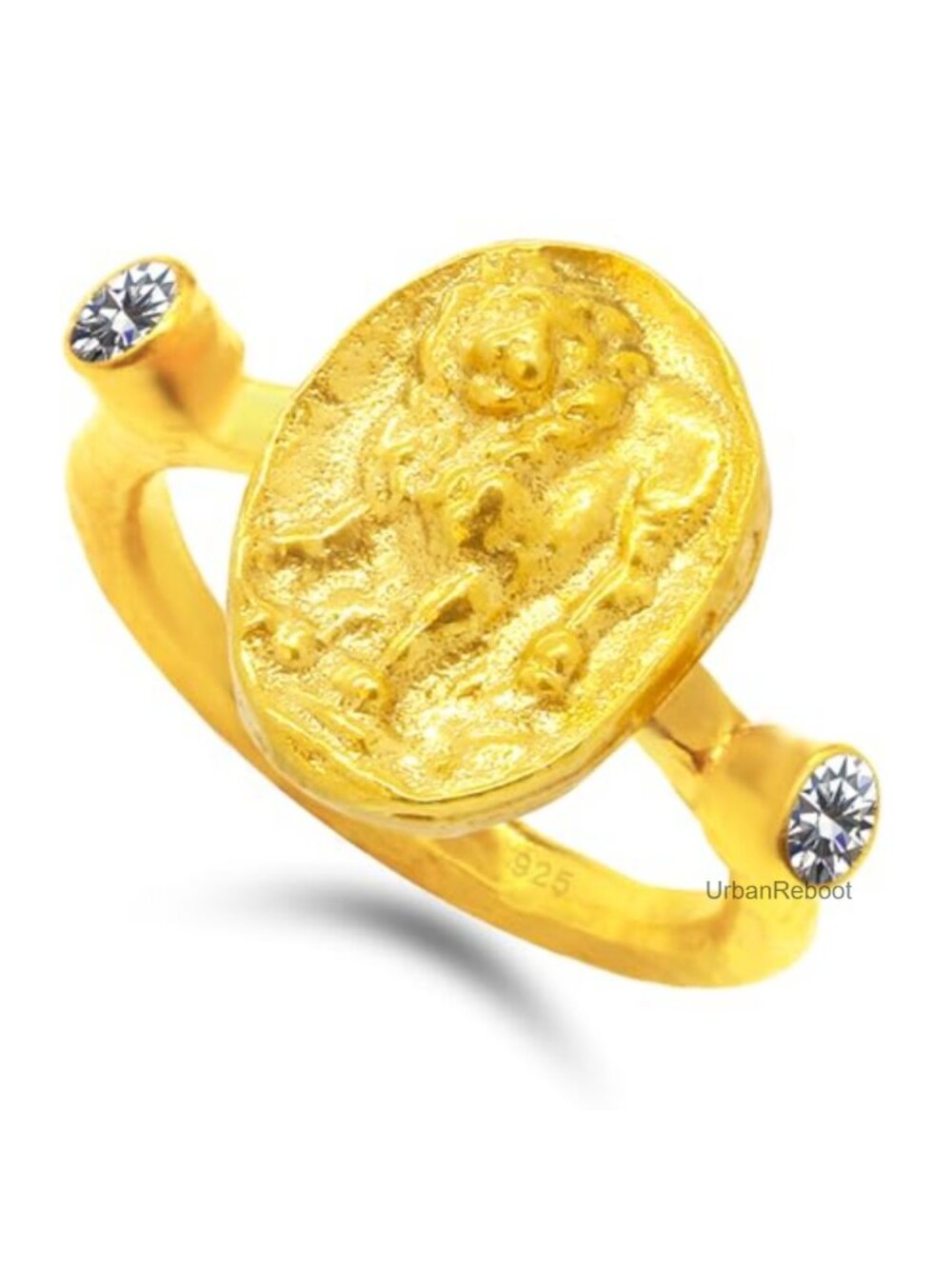 925 Sterling Silver Gold Vermeil Signet Ring